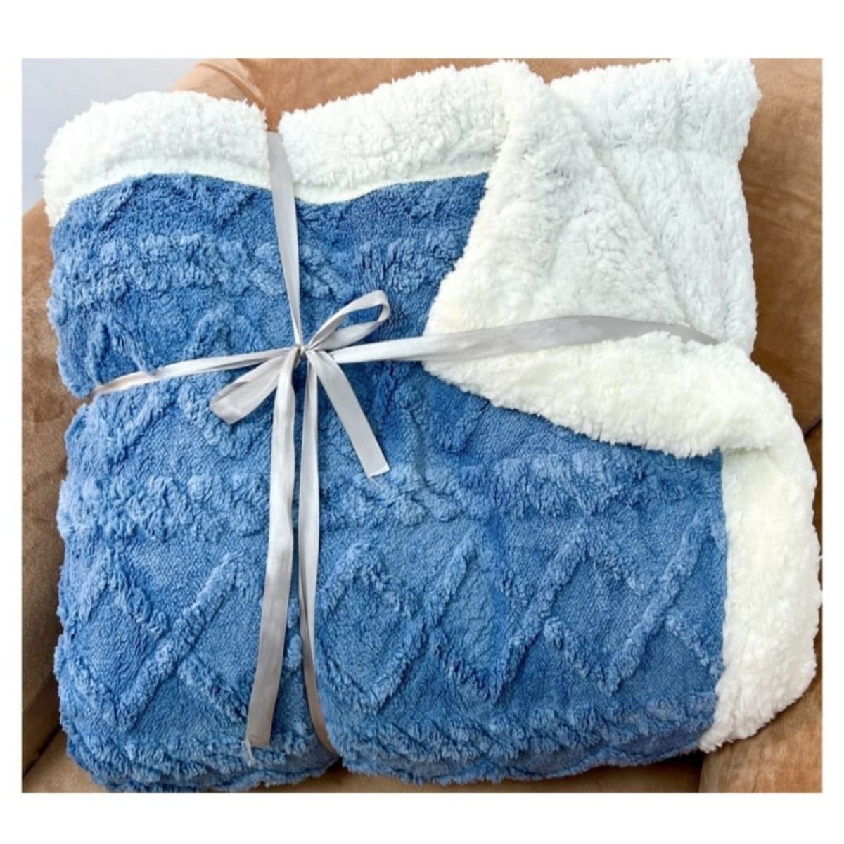 GENERICO - Frazada de Polar - Manta termica con Chiporro 2 plazas Azul