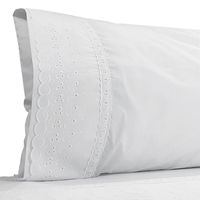 Juego De Sabanas 1,5 Plaza Broderie Clasico Blanco 200 Hilos