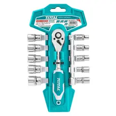 TOTAL TOOLS - Set Kit Juego De Dados Cuadrante 1/4 12 Piezas