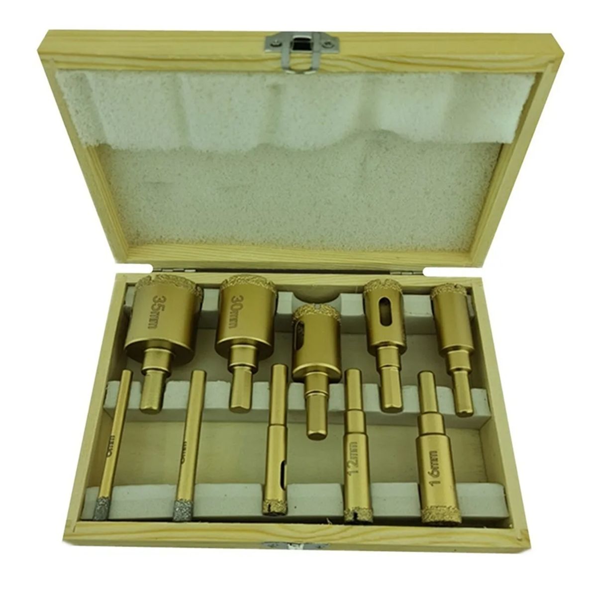 GENERICO - Brocas Copa P/ Ceramica Marmol Vidrio 6-35mm 10 Pcs Crownman