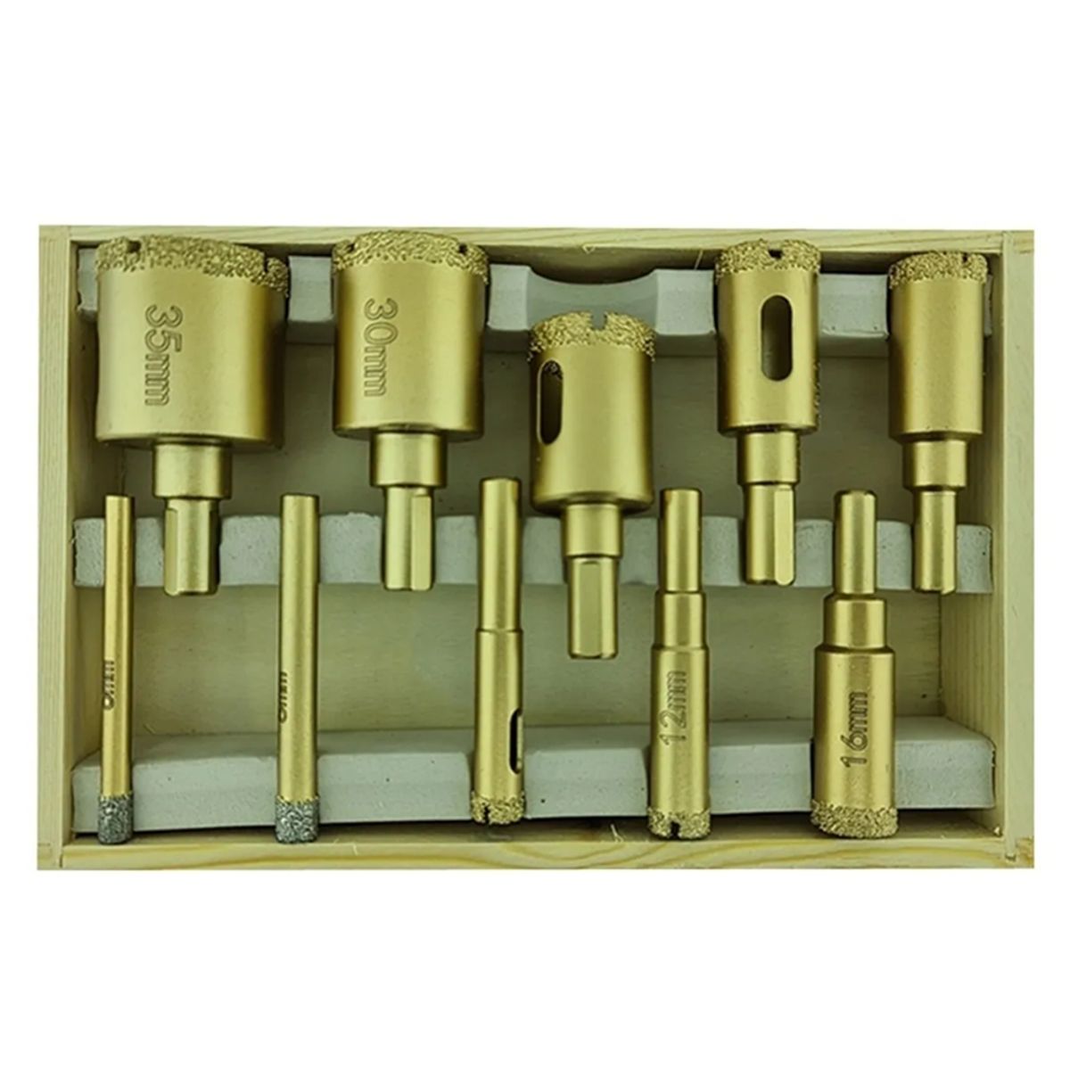 GENERICO - Brocas Copa P/ Ceramica Marmol Vidrio 6-35mm 10 Pcs Crownman