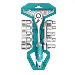 TOTAL TOOLS - Set Kit Juego De Dados Cuadrante 1/2 12 Piezas