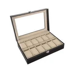 GENERICO - Organizador Estuche Caja 12 Relojes Exhibidor Elegante Joyas