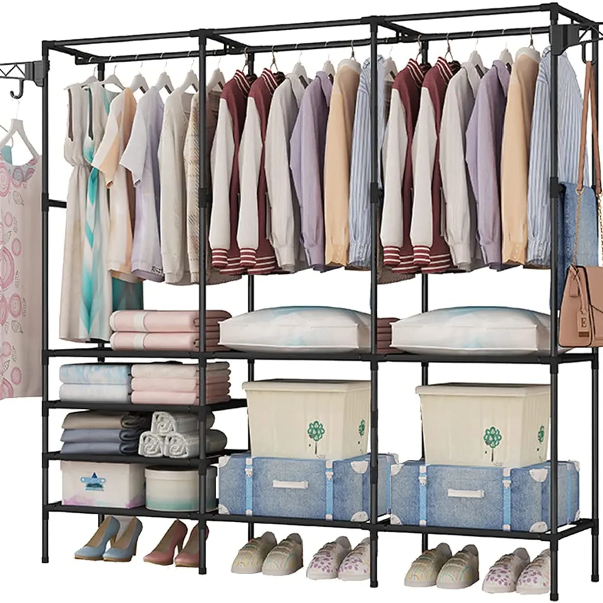 TNAKIEX - Perchero de Pie Organizador de Metal para Organizador de Ropa