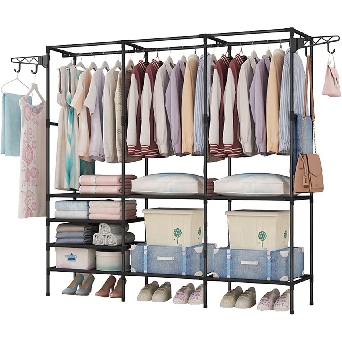 TNAKIEX - Perchero de Pie Organizador de Metal para Organizador de Ropa