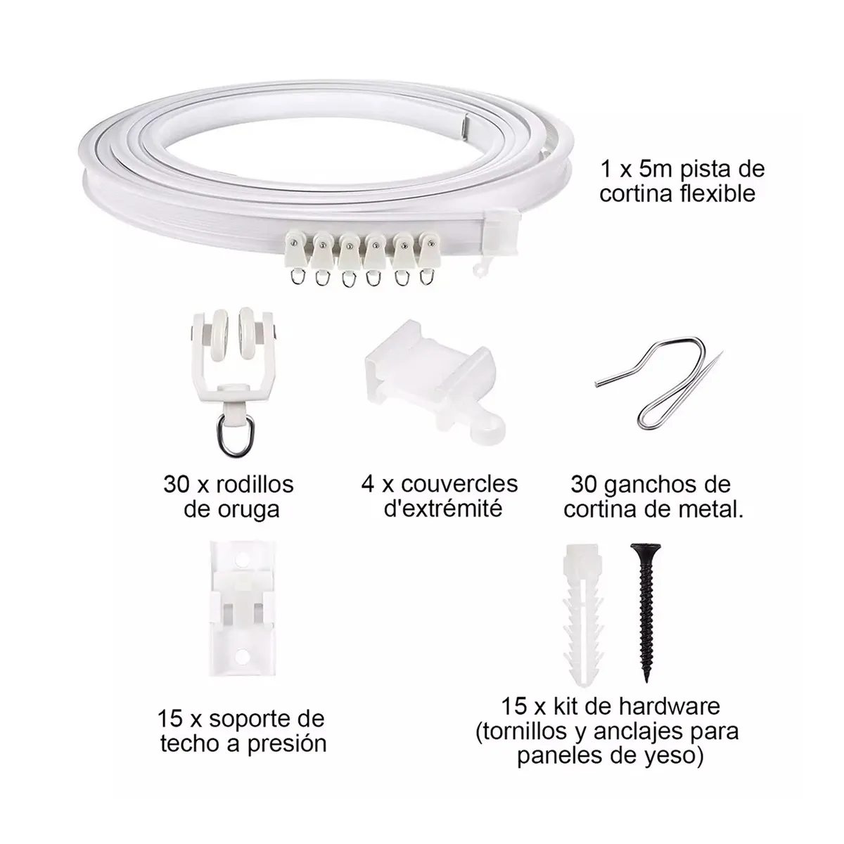 GENERICO - Riel Para Cortina De Techo Soporte De 5 Metros