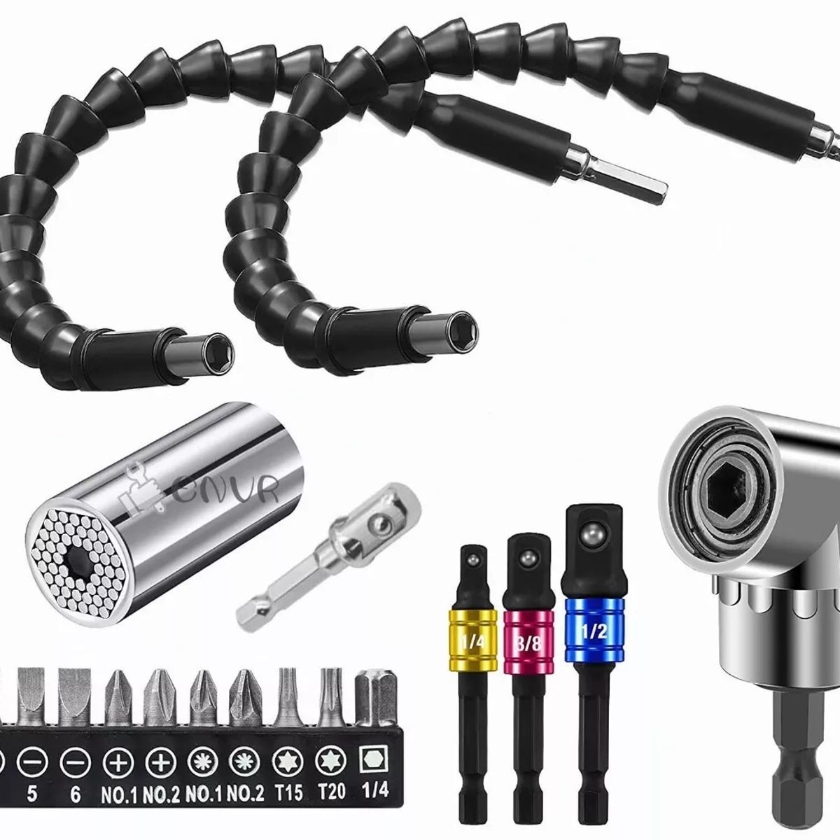 TNAKIEX - Dado Universal Llave De Tubo Y 105° Adaptador Angular 18pcs