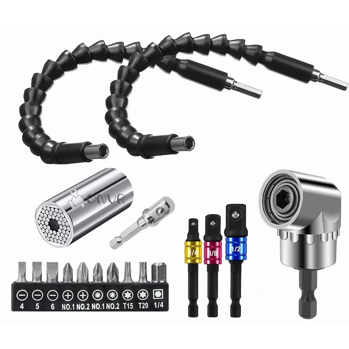 TNAKIEX - Dado Universal Llave De Tubo Y 105° Adaptador Angular 18pcs