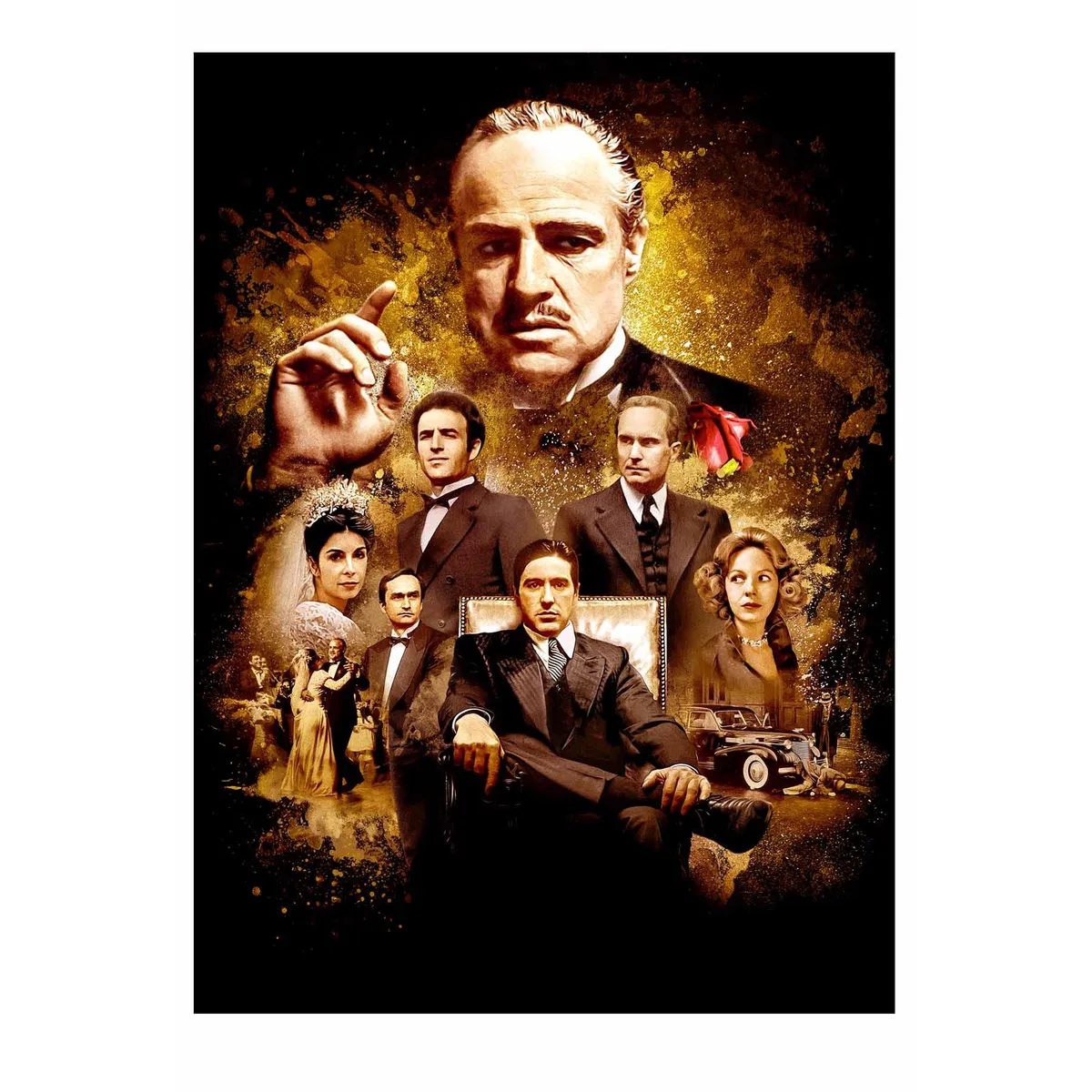 GENERICO - Cuadro De 50x70 El Padrino Bastidor.