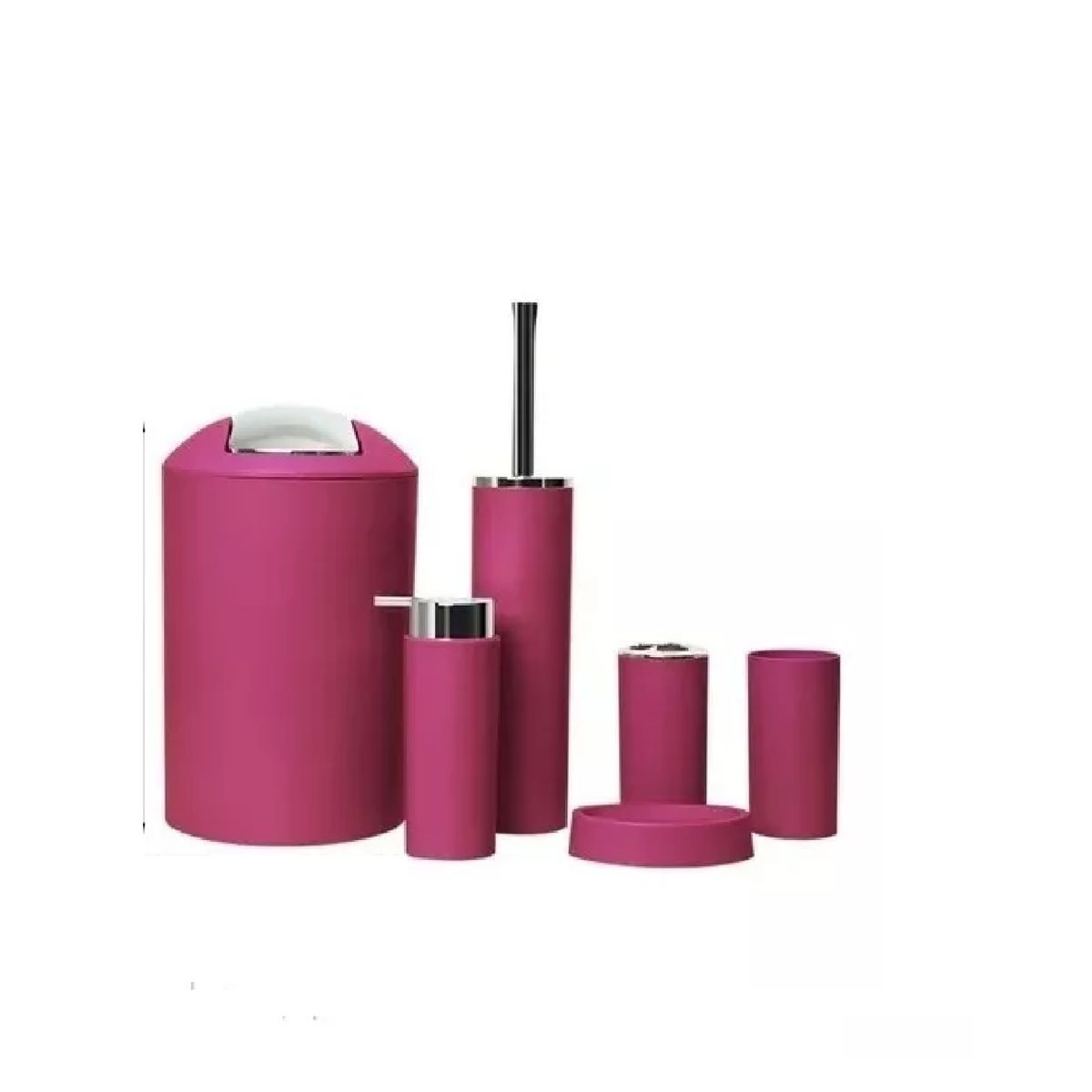 CARIBEE - Set De Baño 6 Accesorios Organizadoras Elegante Burdeo