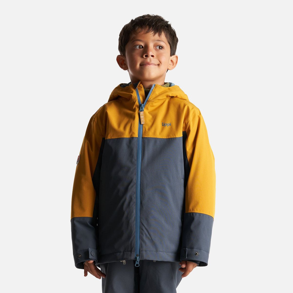 LIPPI - Chaqueta Niño Sierra Nevada B-Dry Steam-Pro Hoody Jacket Azul Noche/Mostaza Lippi