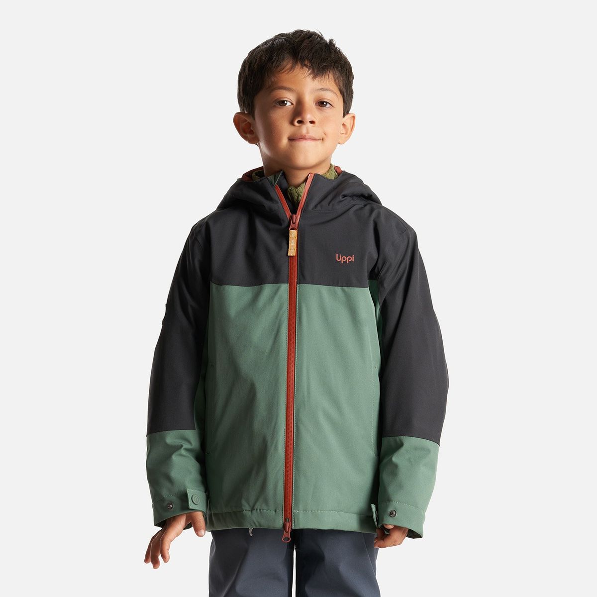 LIPPI - Chaqueta Niño Sierra Nevada B-Dry Steam-Pro Hoody Jacket Verde Botella/Negro Lippi