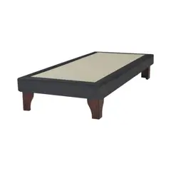 DULCES SUEÑOS - Base De Cama Europea Gris Oscuro Felpa 1.5 Plaza 105X200