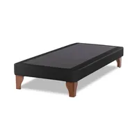 Base De Cama Europea Negro Felpa 1 Plaza 90X190