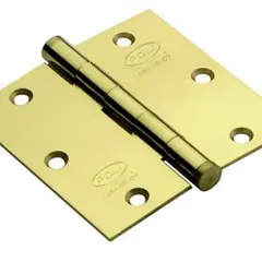 POLI - Pack 3 Bisagras de Acero 3,5'x3,5' Bronce Pulido