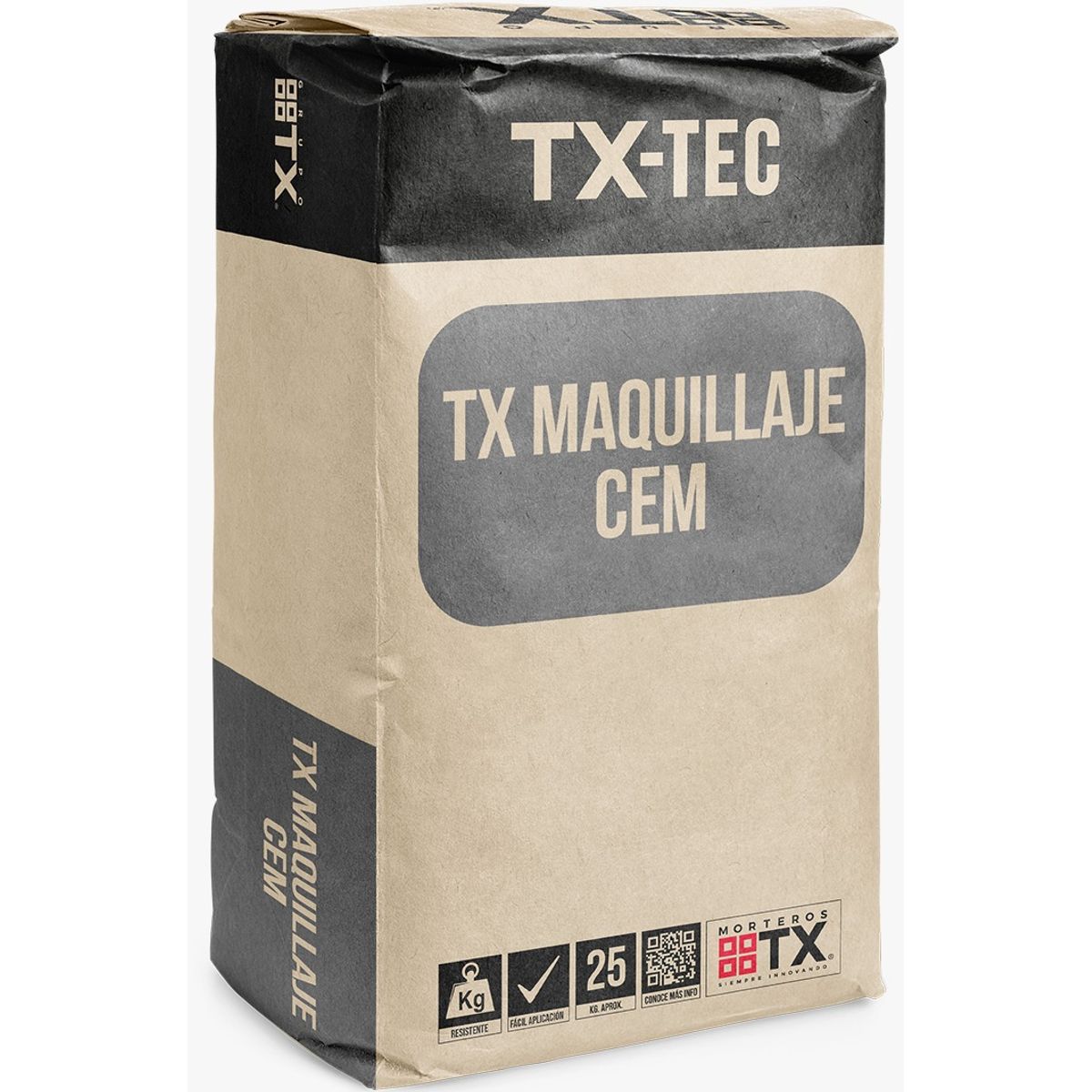 TX - Tx Maquillaje Cem - Mortero Para Irregularidades, Saco 20 Kg