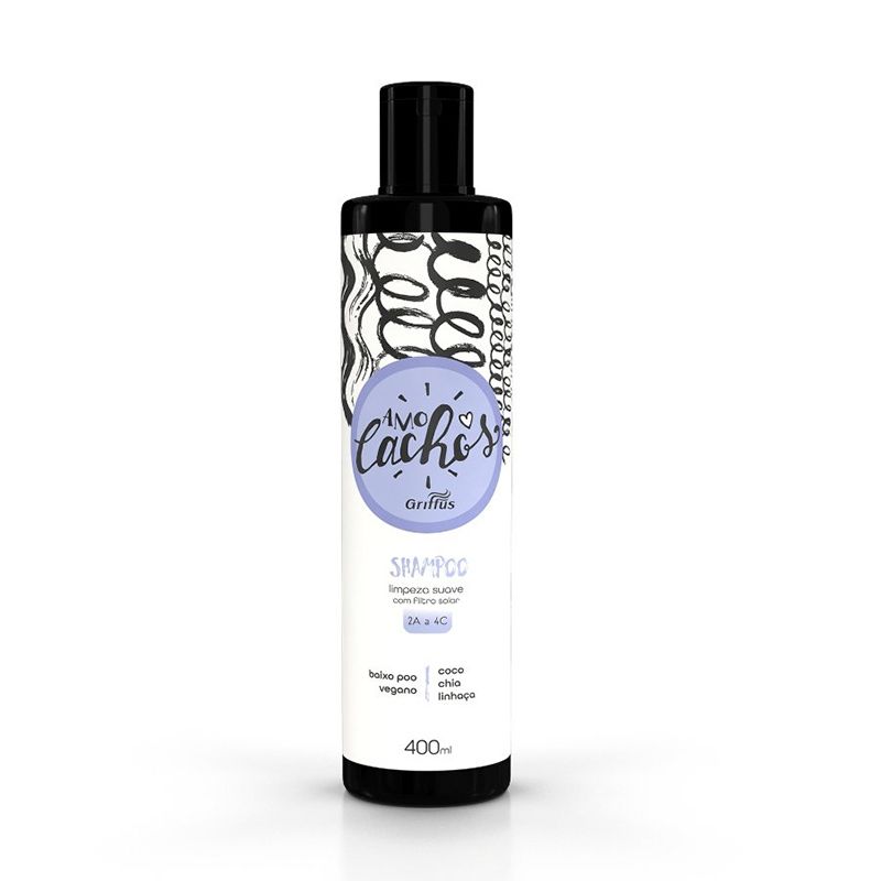GRIFFUS - Shampoo Limpieza Suave Griffus Para Ondas, Rizos Y Crespos 400 Ml