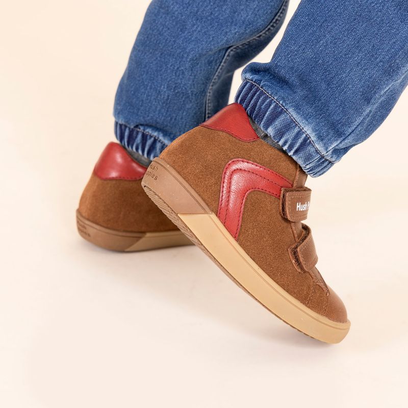 HUSH PUPPIES - Zapatilla Niño Blake Café HUSH PUPPIES