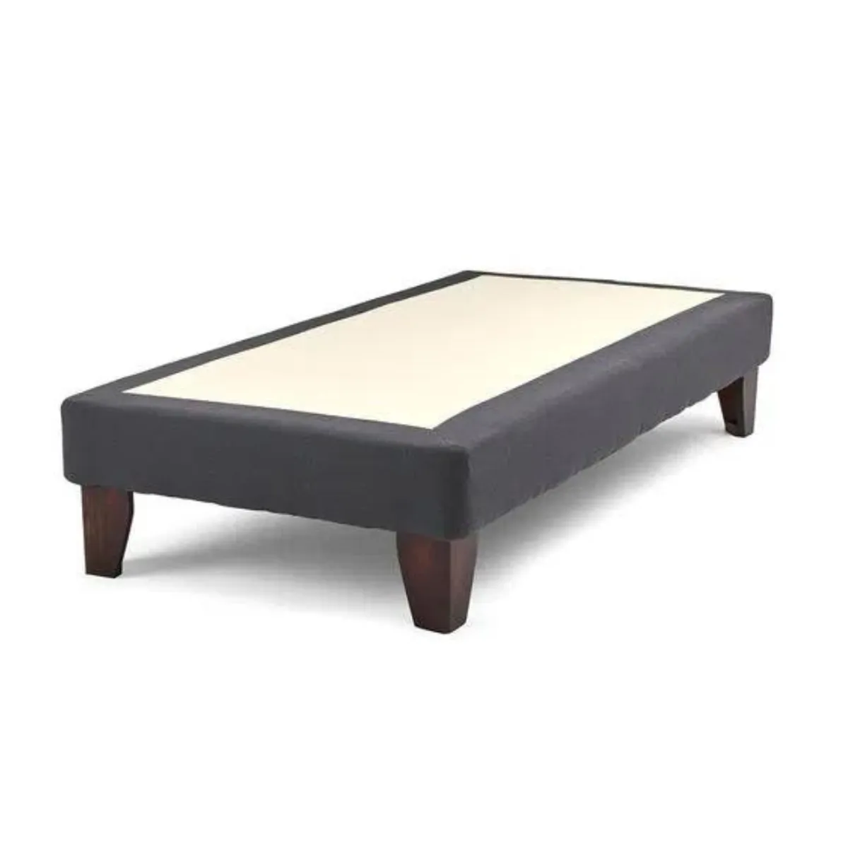 DULCES SUEÑOS - Base De Cama Europea Gris Grafito Lino 1 Plaza 90X200