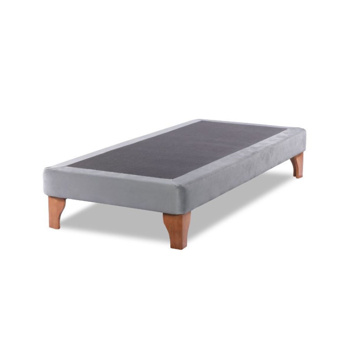 DULCES SUEÑOS - Base De Cama Europea Gris Claro Lino 1 Plaza 90X200