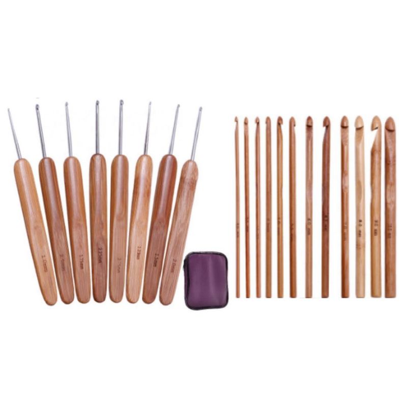 GENERICO - Set Crochet Bamboo 20 Pcs + Bolso Lm034…