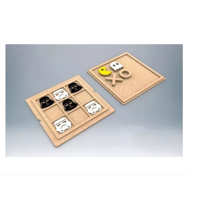 GENERICO - Juego Del Gato Montessori Madera La Vieja Star Wars Pac Man