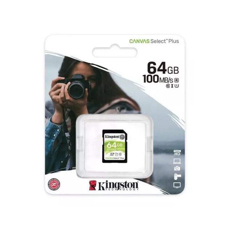 KINGSTON - Tarjeta memoria Kingston Canvas Select Plus 64GB SDHC UHS-I KINGSTON