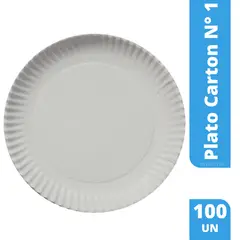 GENERICO - Plato Carton N° 1 100 unidades / Plato Desechable 15cm.