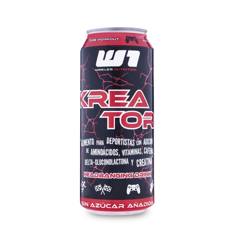 WINKLER NUTRITION - 6 Bebidas energéticas Kreator Extreme Punch 300mg cafeína 473 cc