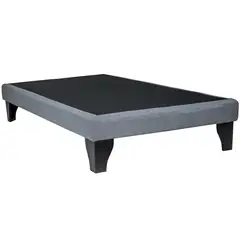 BLOCCARE - Base de Cama Emma 1.5 Plaza de 190 cm Box 13 - Patas de madera 19,5 cm