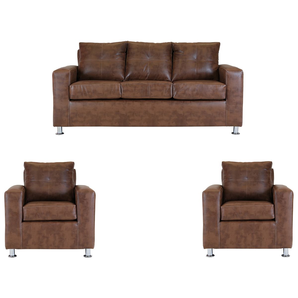 MUEBLES AMERICA - Living George 311 Cuero PU Caramelo