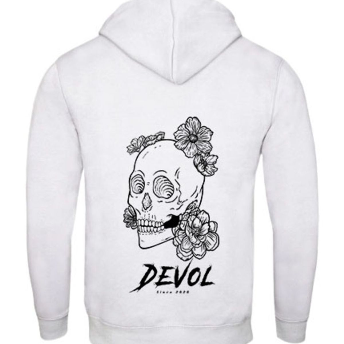 DEVOL COMPANY - Polerón Gnarly Flowers Blanco Devol Logo Origin