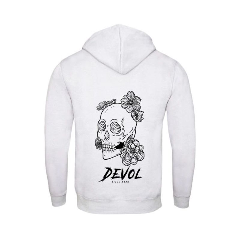 DEVOL COMPANY - Polerón Gnarly Flowers Blanco Devol Logo Origin