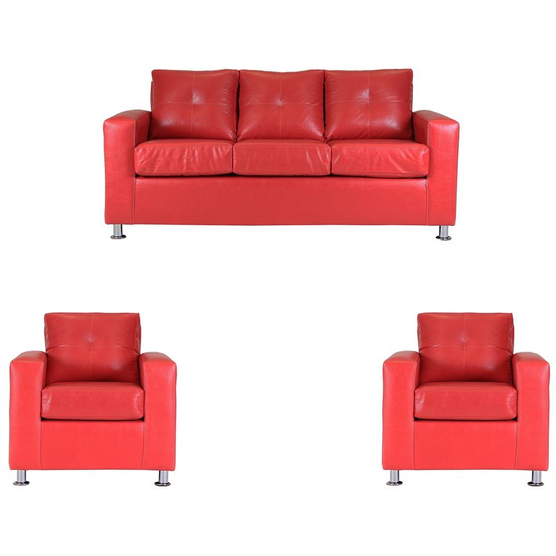 MUEBLES AMERICA - Living George 311 Cuero PU Rojo