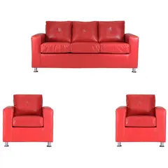 MUEBLES AMERICA - Living George 311 Cuero PU Rojo