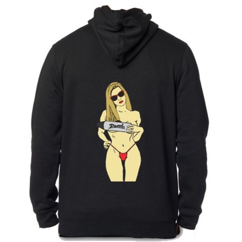 DEVOL COMPANY - Polerón Naughty Girl Negro Devol Logo Tropical