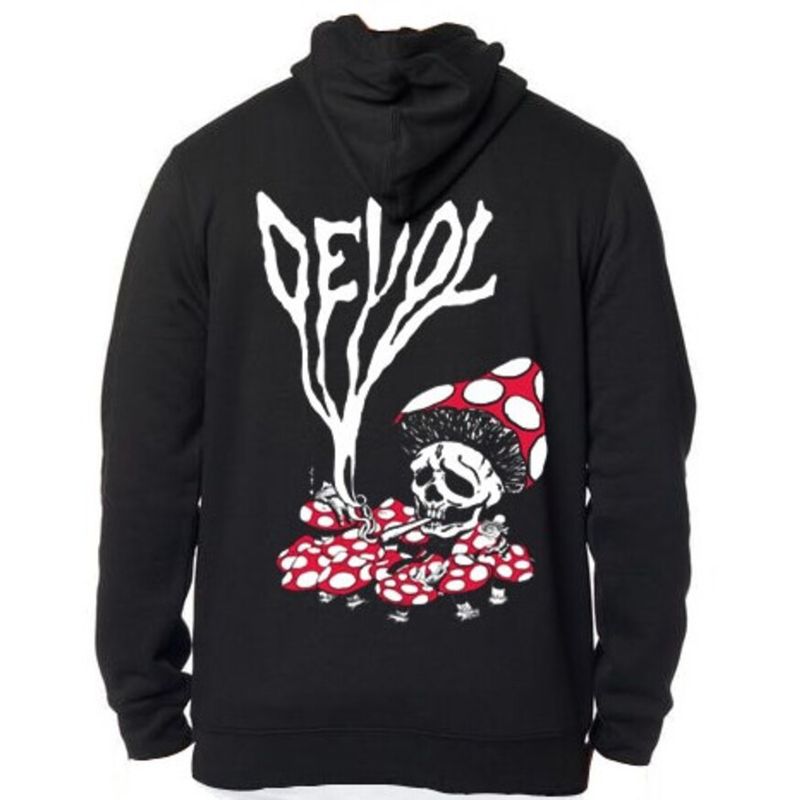 DEVOL COMPANY - Polerón Smoky Devol Negro Devol Logo Flowers