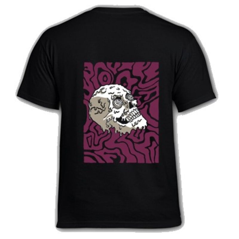 DEVOL COMPANY - Polera Melted Skull Negra Devol Logo Beer