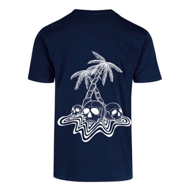 DEVOL COMPANY - Polera Tropical Rides Azul Navy Devol Logo Beer