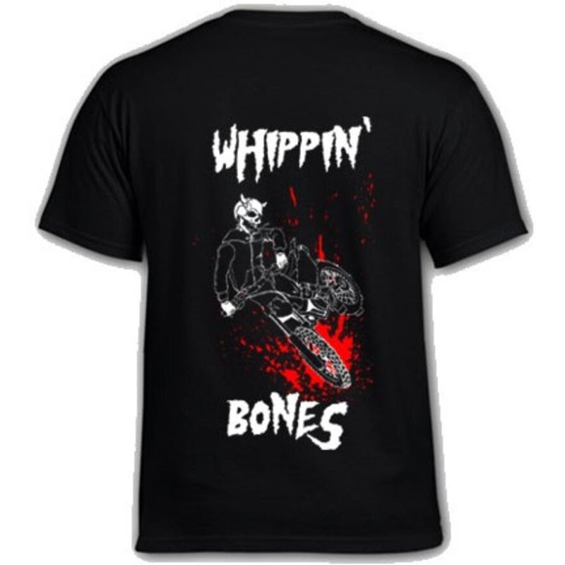 DEVOL COMPANY - Polera Whippin Bones Negra Devol Logo Flowers