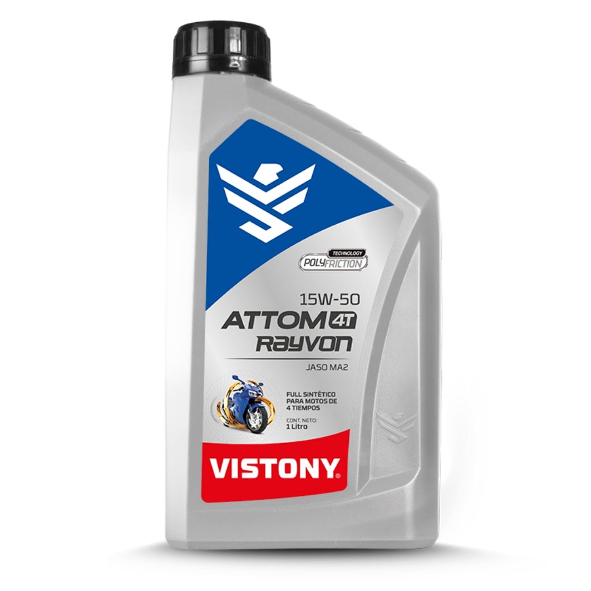 VISTONY - Aceite 15w50 100% Sintetico Moto 4 Tiempo 1 Litro Vistony