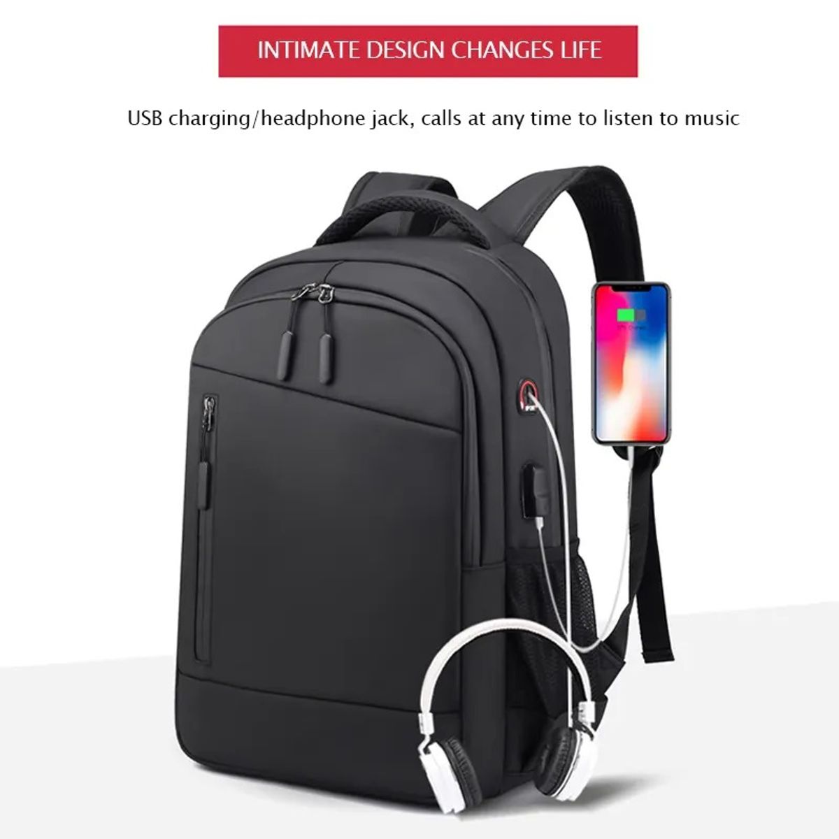 GENERICO - Mochila para Laptop impermeable con puerto USB 39 Litros ideal Viajes