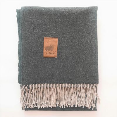 Imagen 2 del producto Manta Tejida Alpaca Gris Home