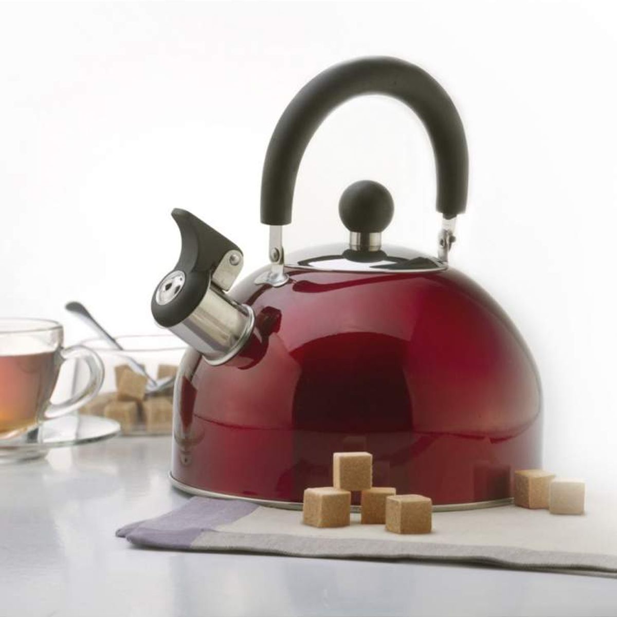 WENS - Tetera Acero Inoxidable Silbato Sicilia Rojo 2500ml