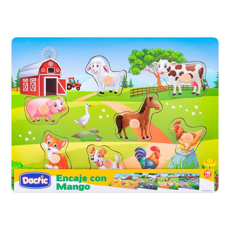 DACTIC - ENCAJE CON MANGO ANIMAL GRANJA MADERA