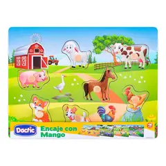 DACTIC - ENCAJE CON MANGO ANIMAL GRANJA MADERA