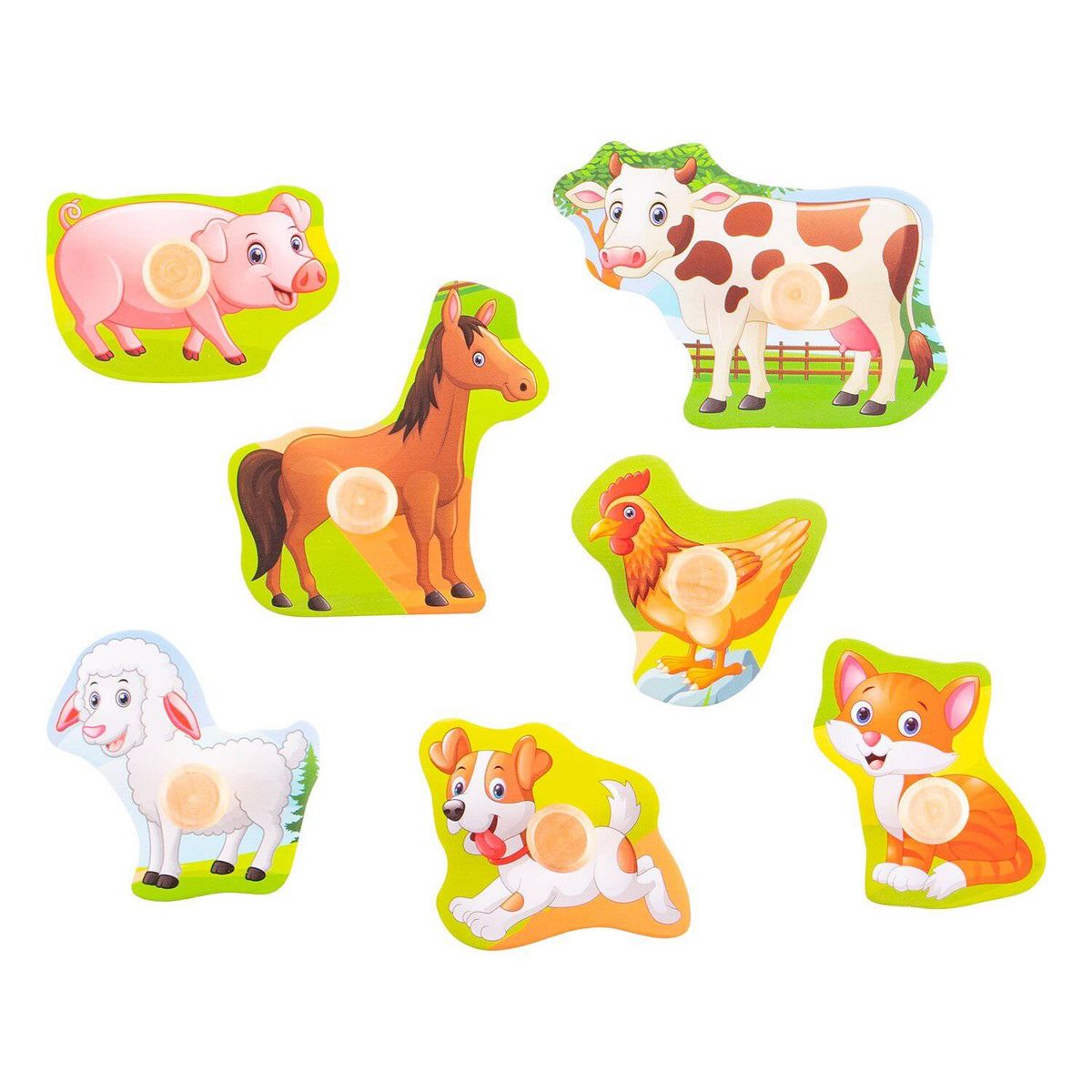 DACTIC - ENCAJE CON MANGO ANIMAL GRANJA MADERA