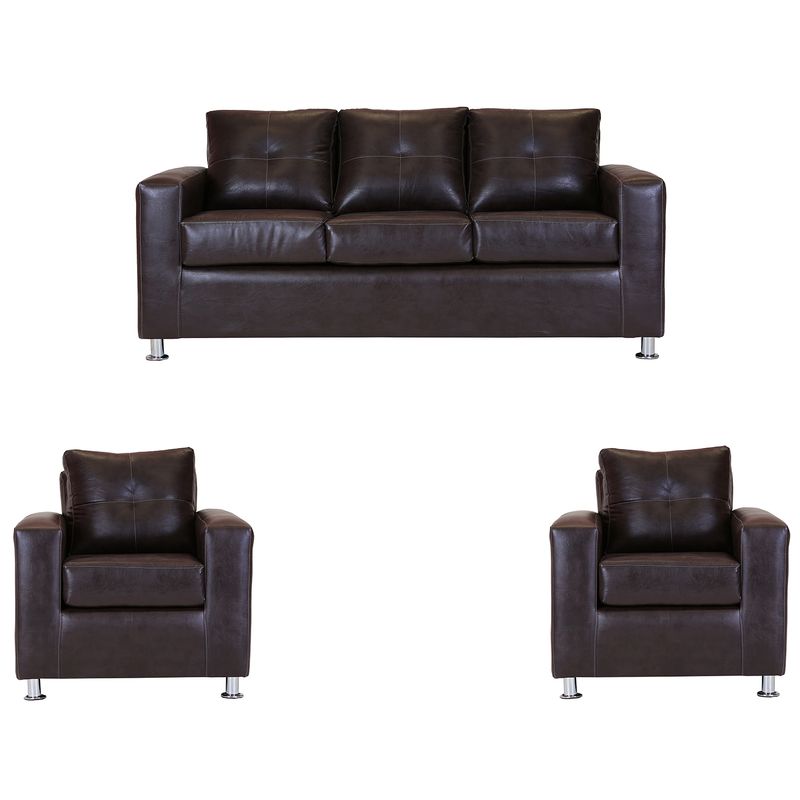 MUEBLES AMERICA - Living George 311 Cuero PU Café Moro