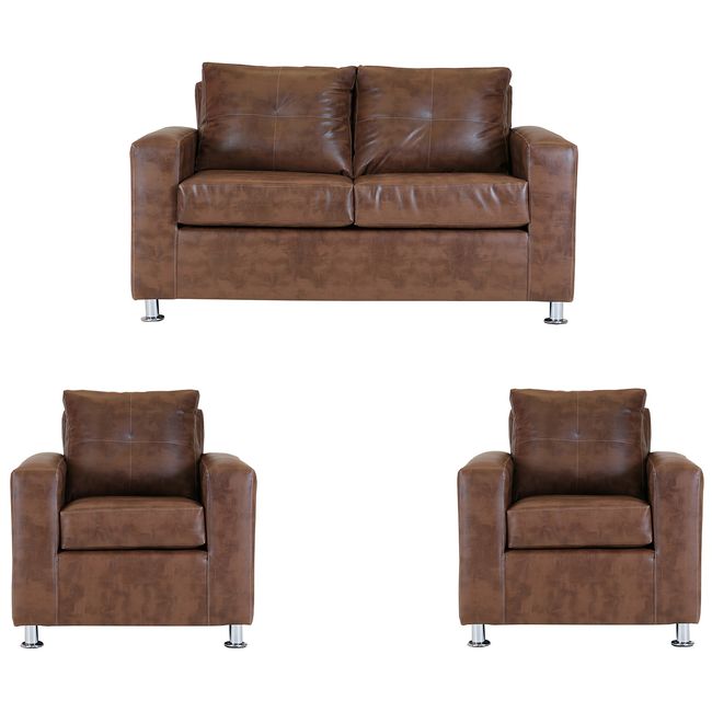 MUEBLES AMERICA - Living George 211 Cuero PU Caramelo