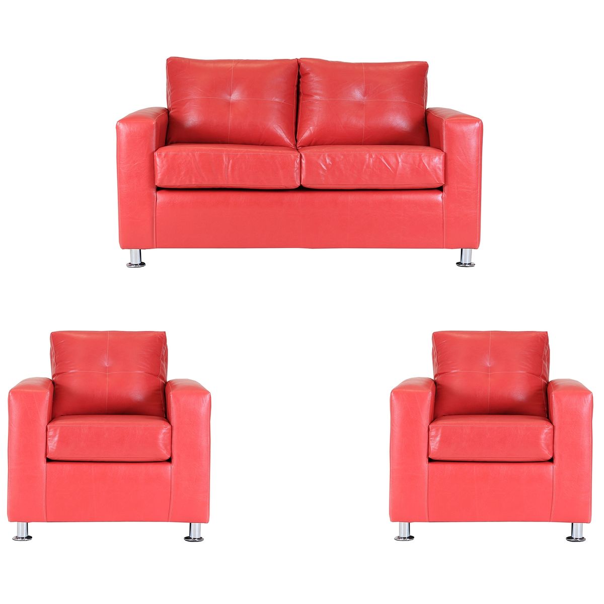 MUEBLES AMERICA - Living George 211 Cuero PU Rojo
